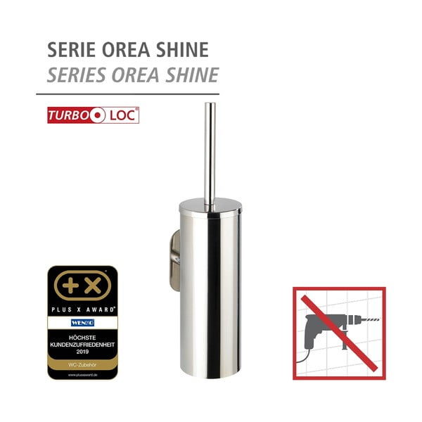 Perie WC autoadezivă din oțel inoxidabil Wenko Orea-image-3