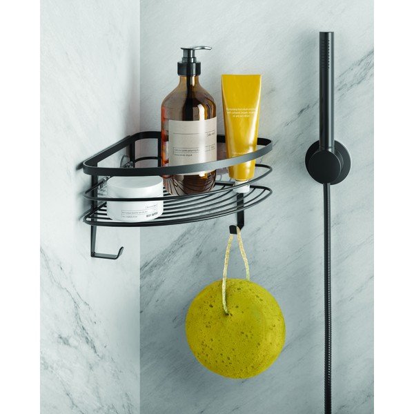 Raft de colț pentru baie Metaltex Origin, negru-image-1