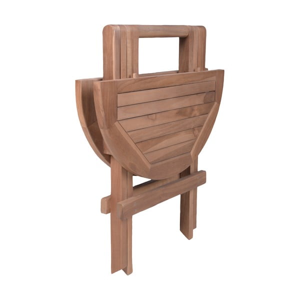 Masă auxiliară de grădină rotundă din lemn de tec ø 50 cm Luang – Garden Pleasure-image-2