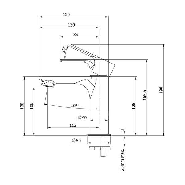 Baterie albă pentru chiuvetă înaltă Pax – Sapho-image-1