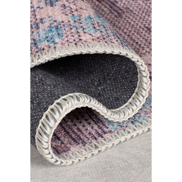 Covor tip traversă albastru/mov lavabil din amestec de fibre reciclate 60x230 cm Reid – Flair Rugs-image-2