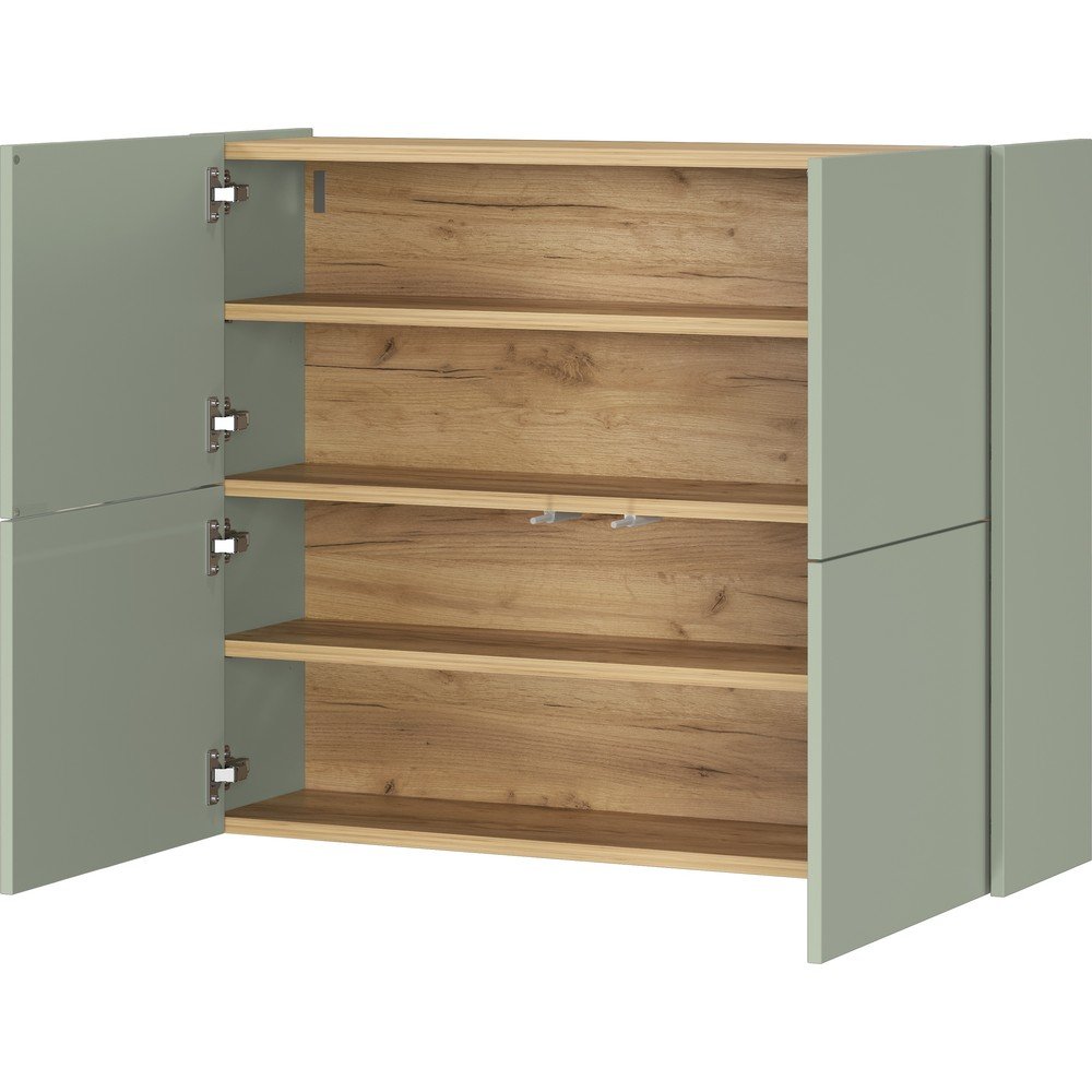 Dulap verde prăfuit cu aspect mat suspendat 97x79x27 cm Binetto