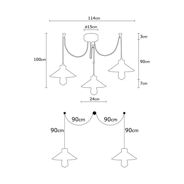 Lustră cu abajur din metal ø 114 cm Manavgat – Opviq lights-image-2