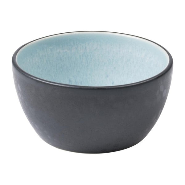Bol din ceramică și glazură interioară albastru deschis Bitz Mensa, diametru 10 cm, negru