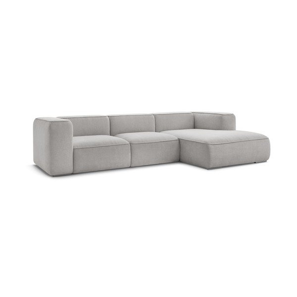 Colțar gri deschis cu tapițerie din țesătură bouclé (cu colț pe partea dreaptă) Zephyr – Bobochic Paris-image-3