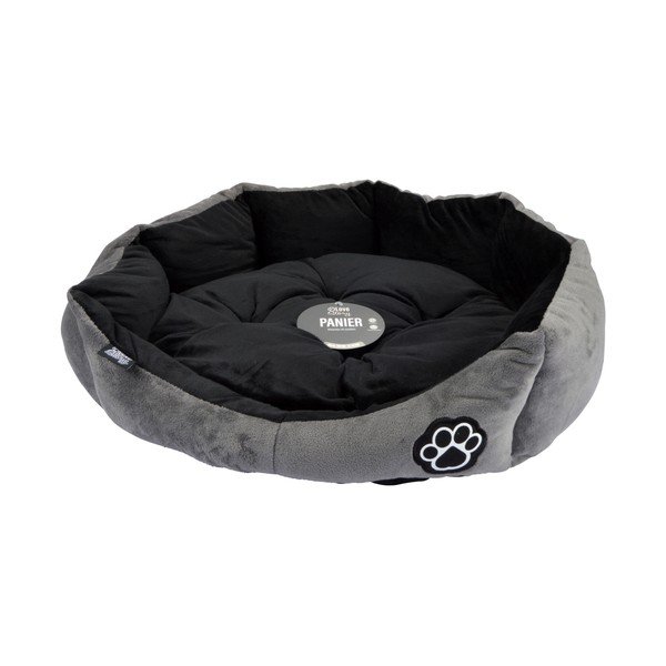 Pat pentru animale de companie gri pentru câini din piele întoarsă ø 50 cm Flakes – Love Story-image-2