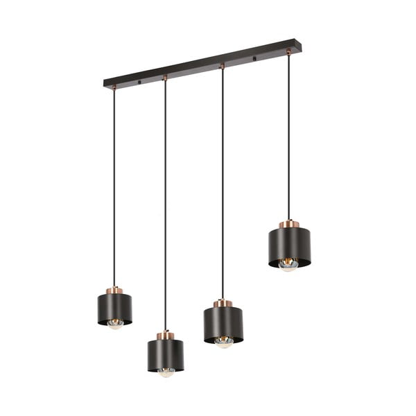 Lustră neagră din metal 12x75 cm Olena – Candellux Lighting