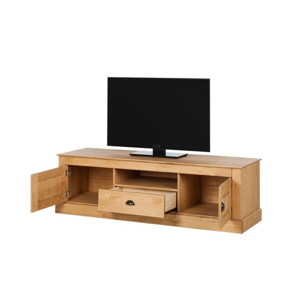 Comodă TV din lemn de pin Støraa Tommy, culoare naturală-image-2