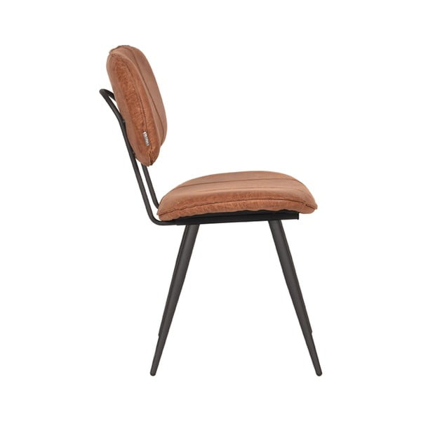 Scaune de dining maro coniac 2 buc. din piele Fos – LABEL51-image-4