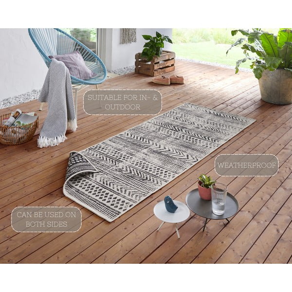 Covor adecvat pentru exterior NORTHRUGS Biri, 80 x 250 cm, negru-crem-image-4