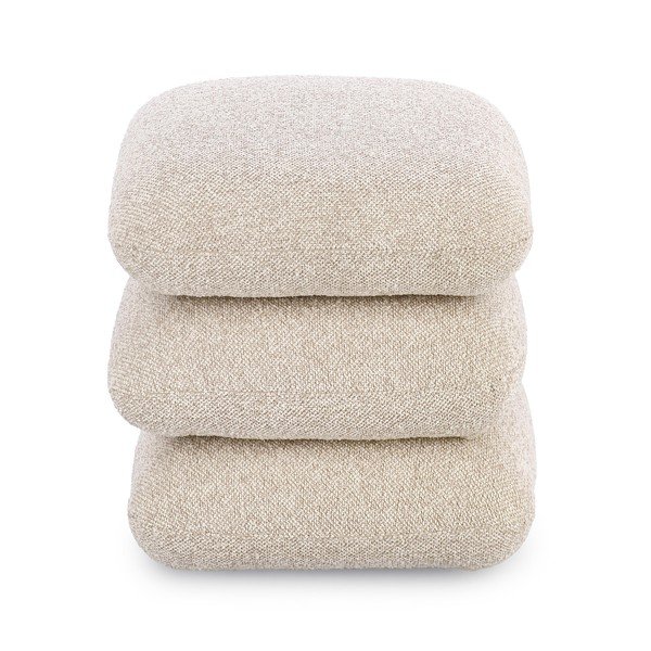 Puf bej cu tapițerie din țesătură bouclé Antara – Bizzotto-image-3