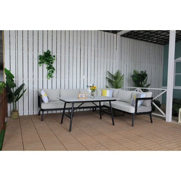 Set mobilier de grădină gri din aluminiu pentru 5 persoane Edinburgh – Rojaplast-image-1