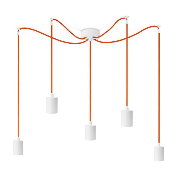 Lustră cu 5 cabluri Bulb Attack Cero, portocaliu - alb
