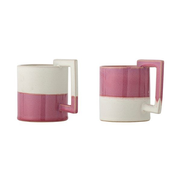 Căni roz/crem 2 buc. din gresie ceramică 375 ml Ranya – Bloomingville-image-2