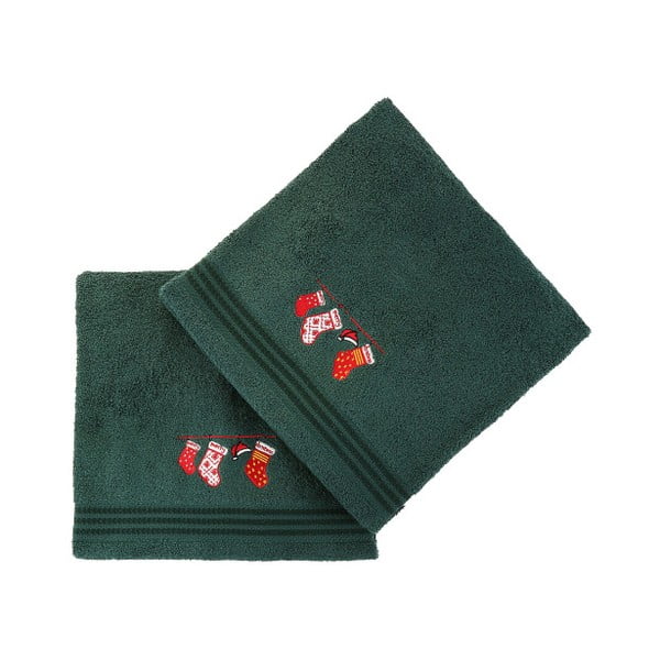 Set 2 prosoape Stockings, 70 x 140 cm, verde
