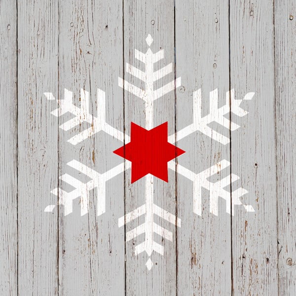 Set 10 șervețele din hârtie cu motive de Crăciun PPD Snowflake On Wood