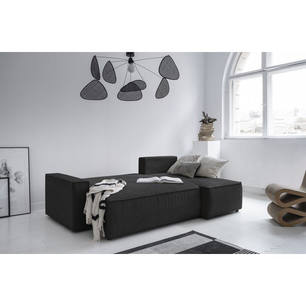 Colțar gri antracit extensibil cu tapițerie din catifea reiată  (cu colț variabil) Brave Dave – Miuform-image-3