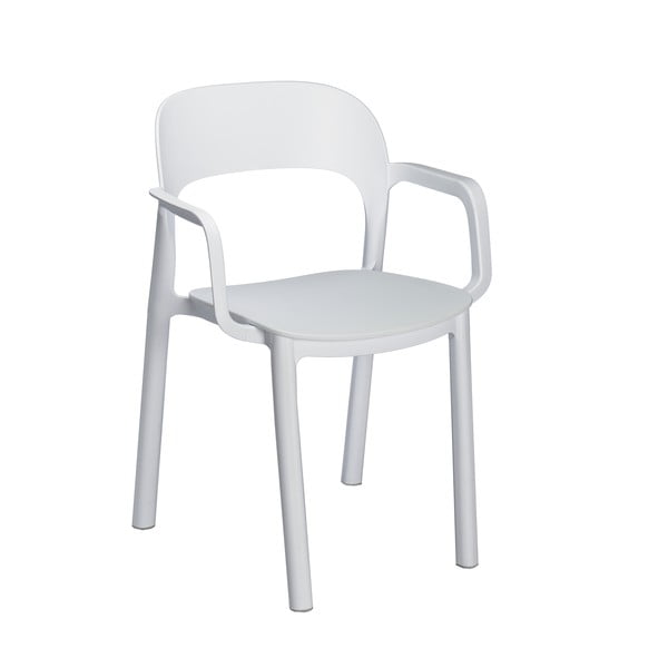 Set 4 scaune de grădină cu cotierei Resol Ona, alb