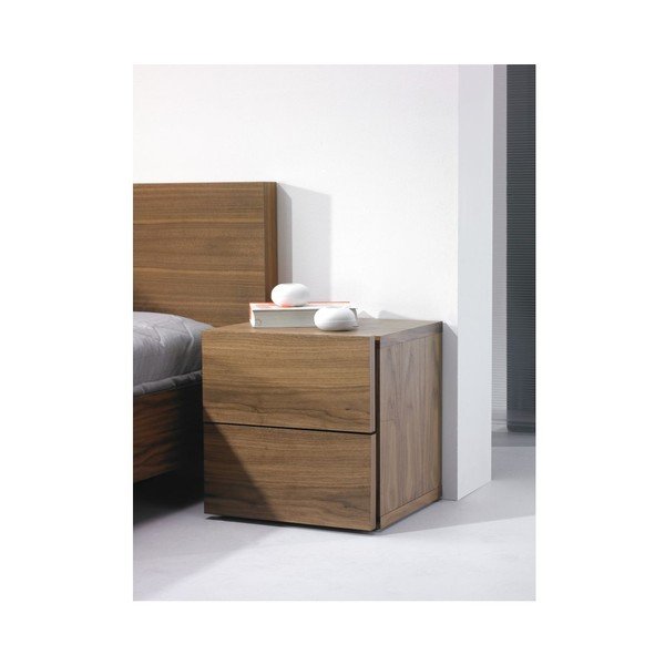 Noptieră TemaHome Float, cu aspect de lemn de nuc-image-1