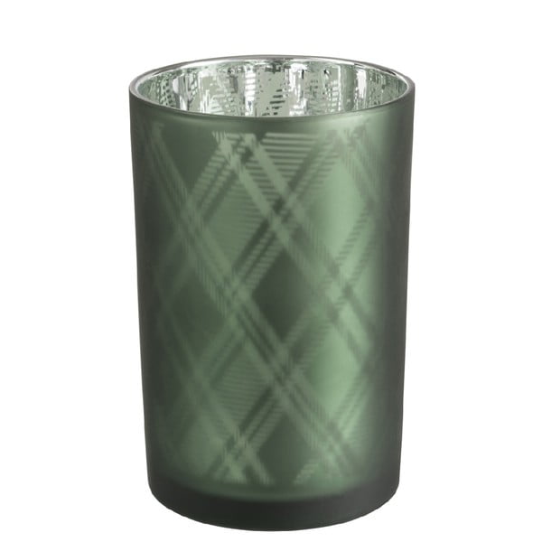 Sfeșnic din sticlă J-Line Rhombus, ⌀ 12 cm, verde