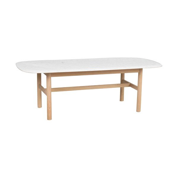 Măsuță de cafea albă/în culoare naturală din marmură 135x62 cm Hammond - Rowico-image-2