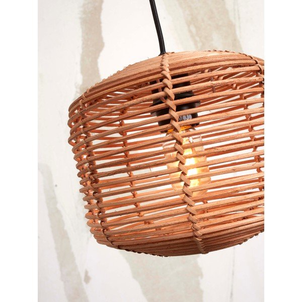 Lampadar alb/în culoare naturală cu abajur din ratan (înălțime 150 cm) Tanami – Good&Mojo-image-4