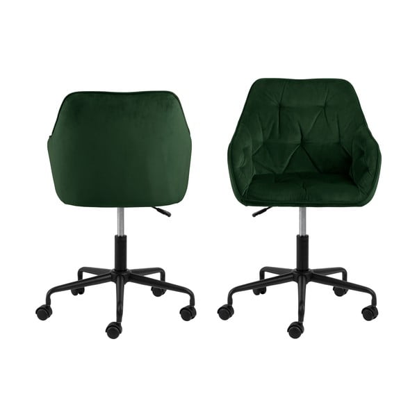 Scaun de birou cu suprafață de catifea Actona Brooke, verde-image-4