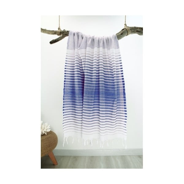 Prosop Hammam Infinity Style, 100 x 180 cm, albastru