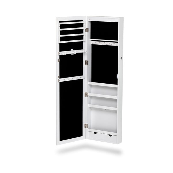 Dulăpior suspendat pentru bijuterii cu oglindă Bonami Essentials Bien, alb-image-1