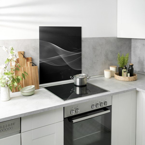 Protecție pentru peretele de la aragaz din sticlă temperată 70x60 cm Smoke – Wenko-image-1