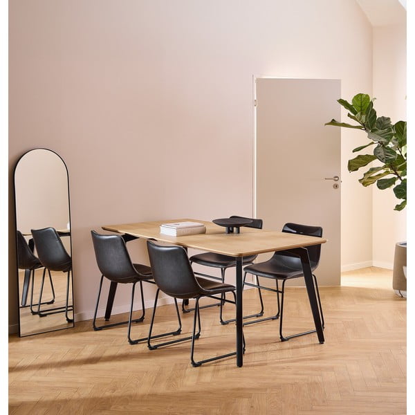 Masă de dining cu blat cu aspect de lemn de stejar 90x160 cm Cadiz – Actona-image-1