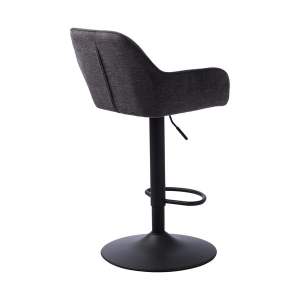 Scaun de bar gri închis cu înălțime ajustabilă/cu cotiere tapițat (înălțime șezut 65 cm) Nolan – Unique Furniture-image-4