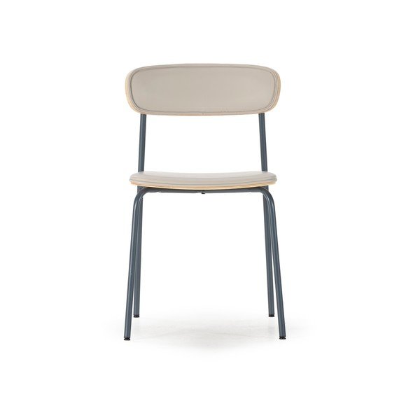 Scaune de dining bej stivuibile 2 buc. tapițate Saula – Marckeric-image-2