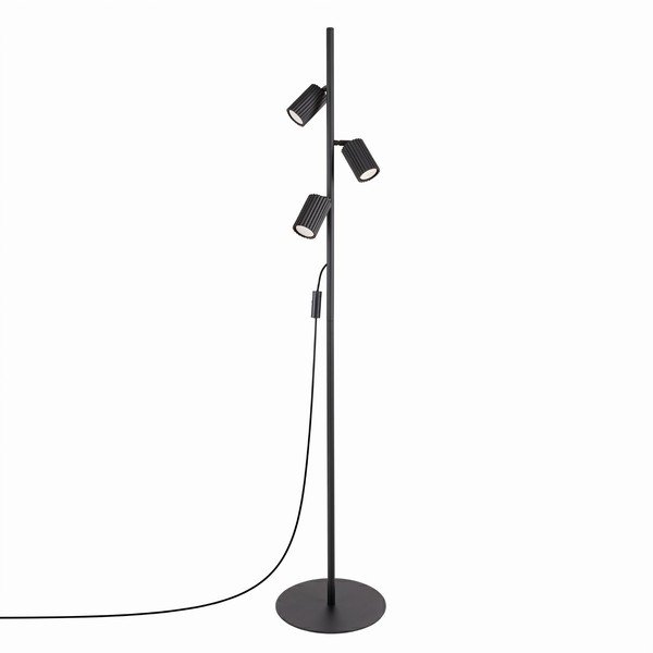 Lampadar negru cu structură flexibilă din aluminiu (înălțime 155 cm) Gleam – Sollux