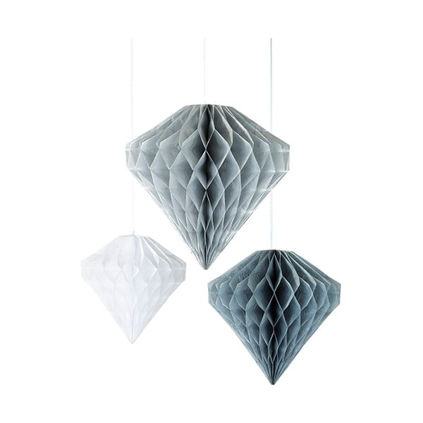 Set 3 decorațiuni de agățat Talking Tables Diamond Honeycombs