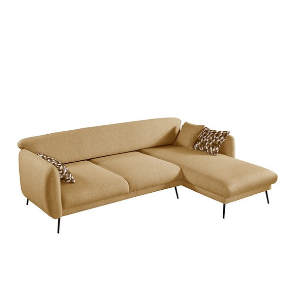 Colțar extensibil cu șezlong pe partea dreaptă Pandia Home Madrid, galben-image-1