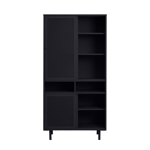 Dulap negru din metal cu ușă glisantă 90x180x40 cm Veep – Unique Furniture-image-3