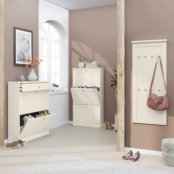 Pantofar bej cu deschidere înclinată cu aspect mat 90x103x25 cm Heide – Støraa-image-2