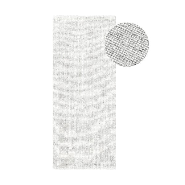 Covor tip traversă gri deschis reversibil/țesut manual din iută 80x200 cm Bouclé Jaipur – Hanse Home