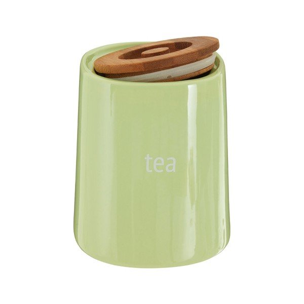 Recipient pentru ceai cu capac din lemn de bambus Premier Housewares Fletcher, 800 ml, verde-image-1