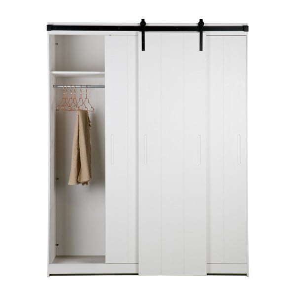 Dulap cu uși glisante WOOOD Luuk, alb-image-1