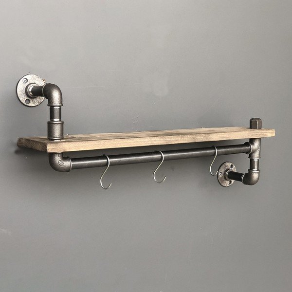 Raft din lemn și cuier Raf Pipe-image-3