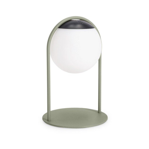 Veioză verde LED cu intensitate reglabilă cu abajur din plastic (înălțime 21 cm) Pansy – Bizzotto