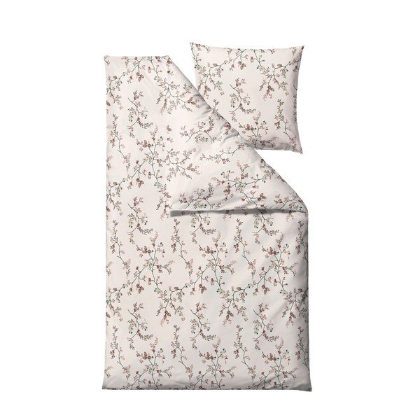 Lenjerie de pat bej din bumbac satinat pentru pat de o persoană 140x200 cm Grace – Södahl