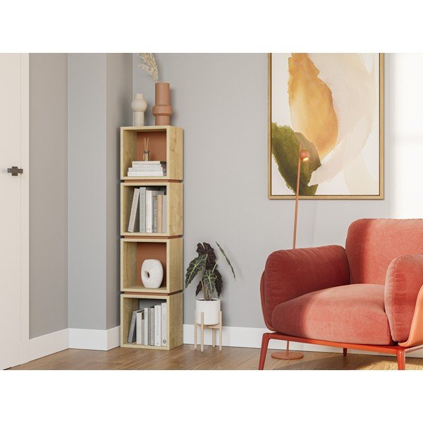 Bibliotecă cărămizie/în culoare naturală cu aspect de lemn de stejar 32x133 cm Lofty – Marckeric-image-4