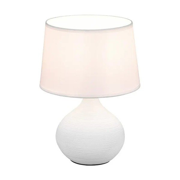 Veioză din ceramică și pânză Reality Martin, înălțime 29 cm, alb-image-2