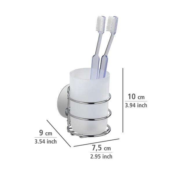Set de accesorii de baie gri autoadeziv din oțel inoxidabil Turbo-Loc – Wenko-image-2