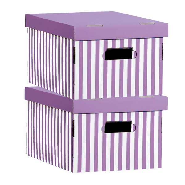 Set 2 cutii depozitare Compactor Purple Stripes