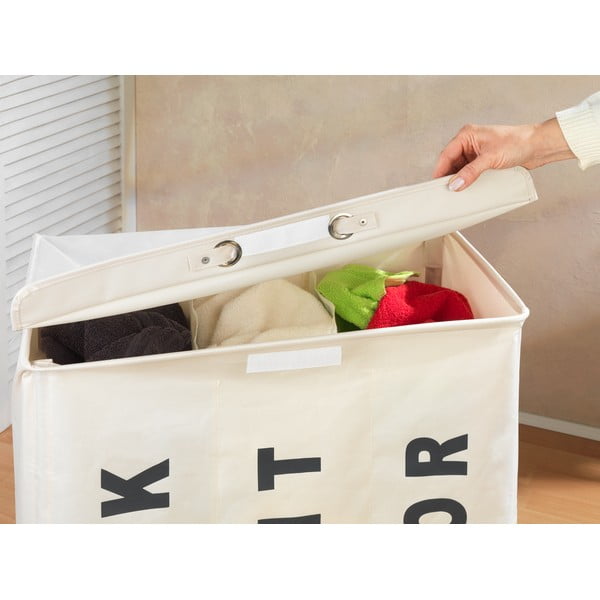 Coș triplu pentru rufe Wenko Trivo, bej, 117,6 l-image-4