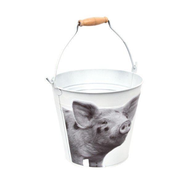 Găleată Esschert Design B&W Pig, înălțime 19,9 cm
